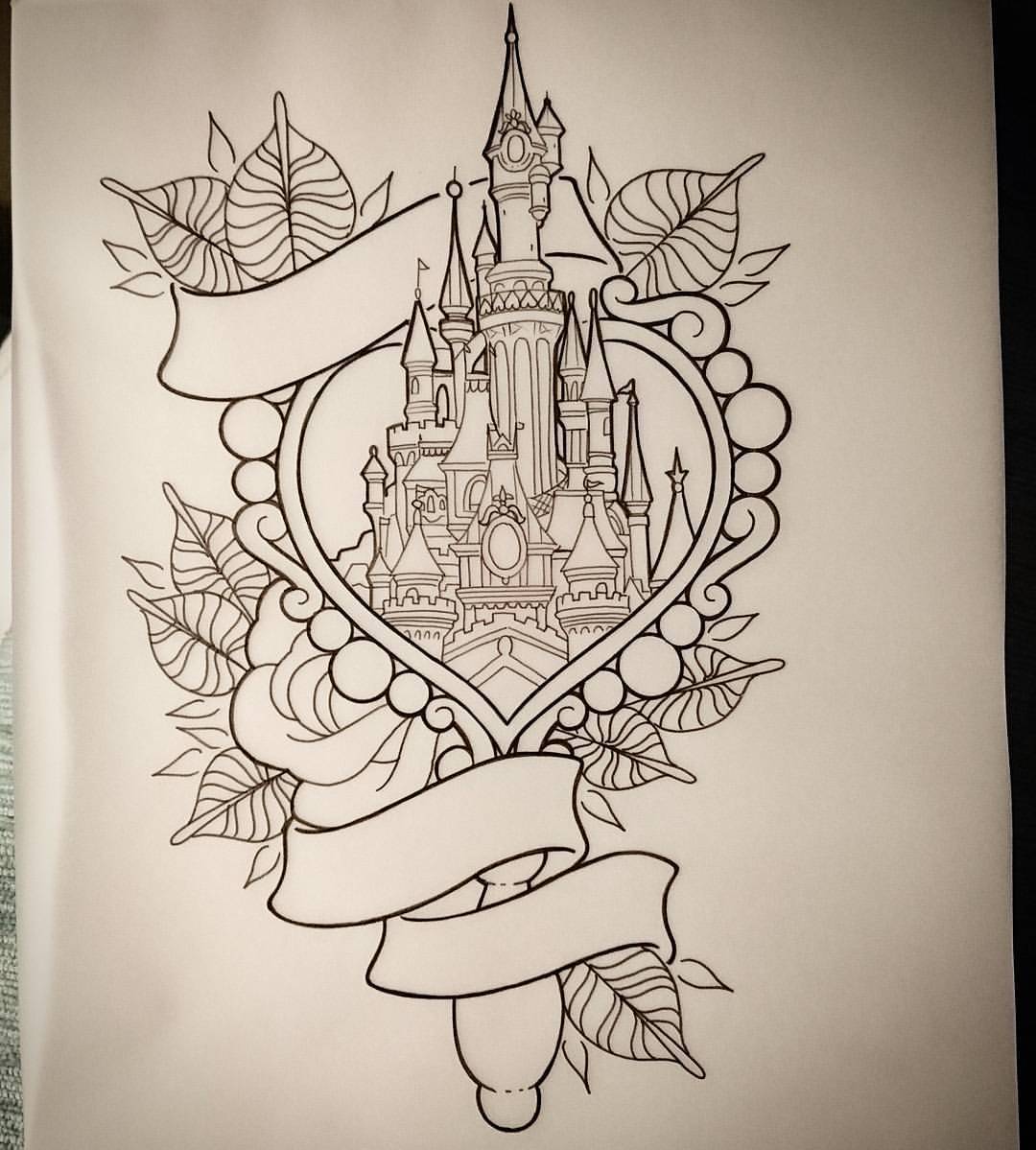 Disney Castle Tattoo  Disney inspired tattoos Disney tattoos Mickey  tattoo