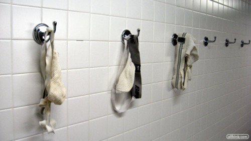 wellcoached:  It’s a little game the lads play…hanging their jocks up to see which one I’ll choose…and take home for the night. 
