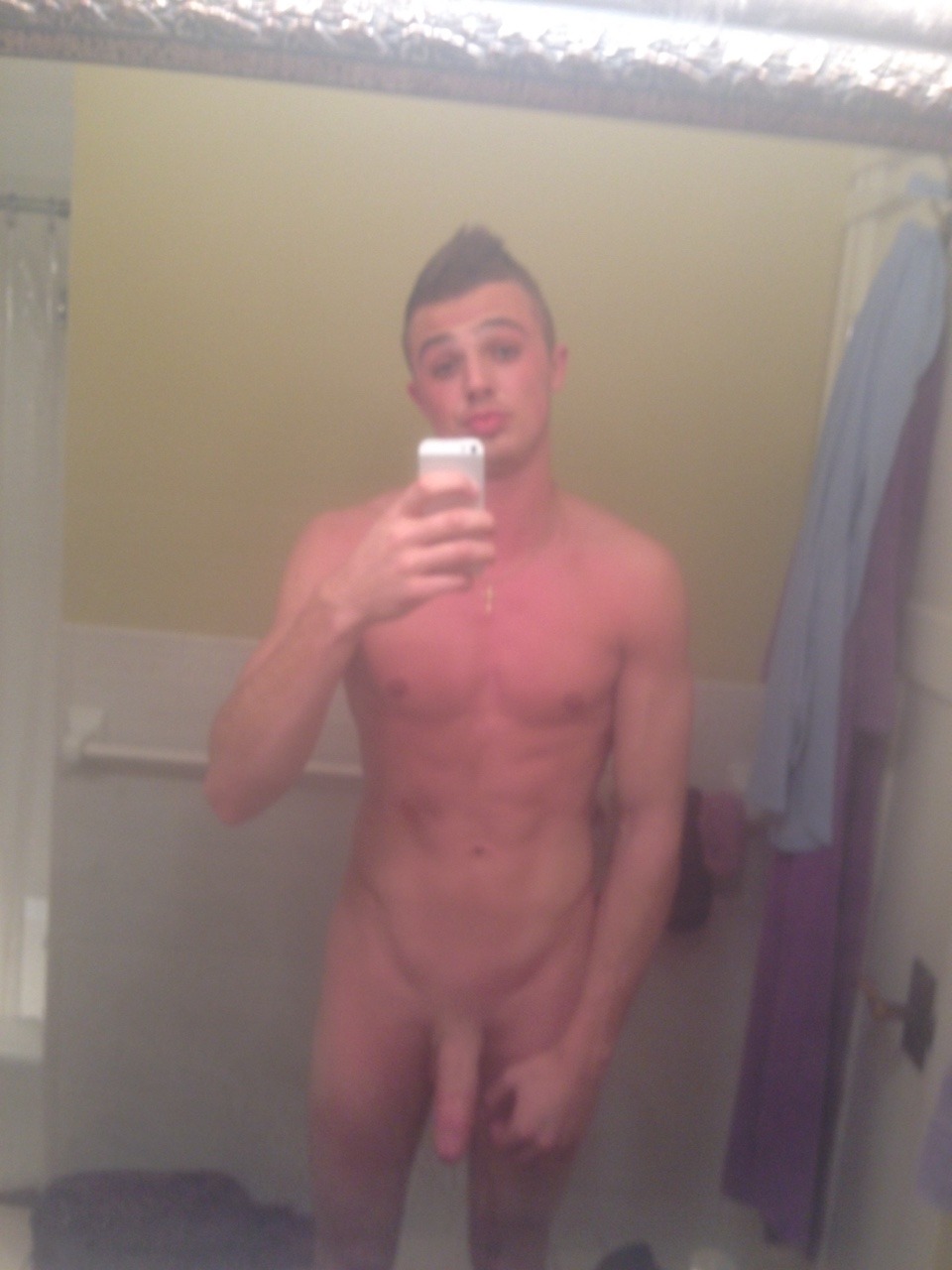 straightnakedselfies:  Thomas is a pretty boy who showed off then got cold feet.