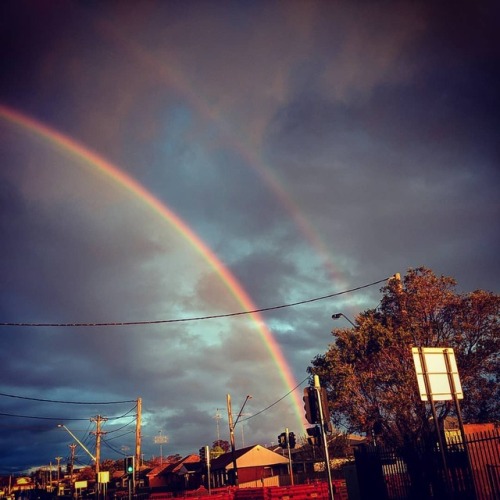 Happy double rainbow day :D #doublerainbow #rainbow #double #sydney #sunshower #somuchrainyesterday 