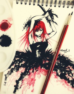 aloosh-s:  Done with Acrylic paint :3 ~~~ and ‘cause Erza needs some love ♡♡♡ 