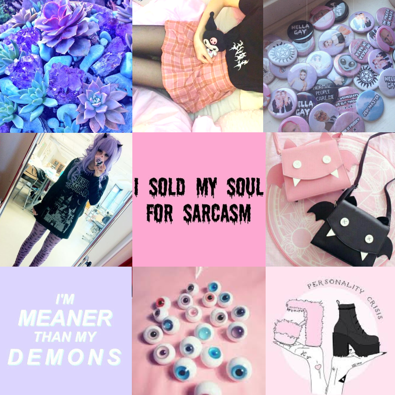 Holographic Watermelon — Pastel Goth Aesthetic Moodboard