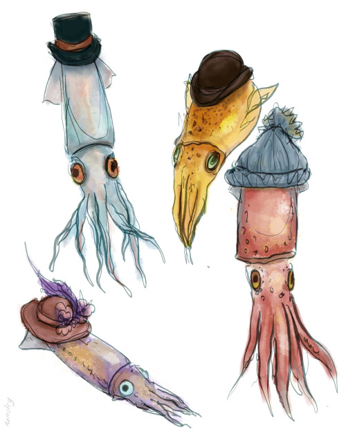 Porn photo nimsley:  squids in hats