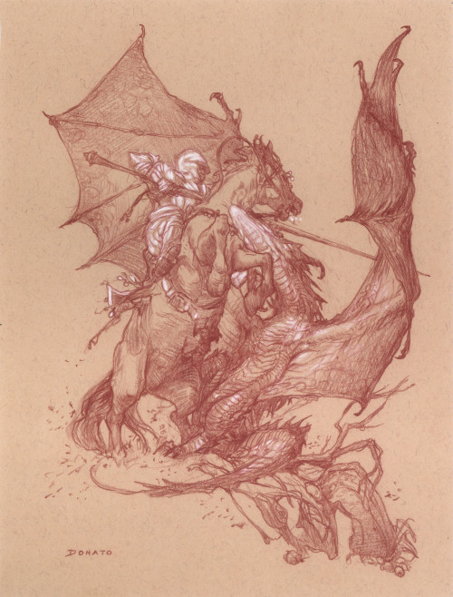 scifi-fantasy-horror:St George and The Dragon by  Donato Giancola 