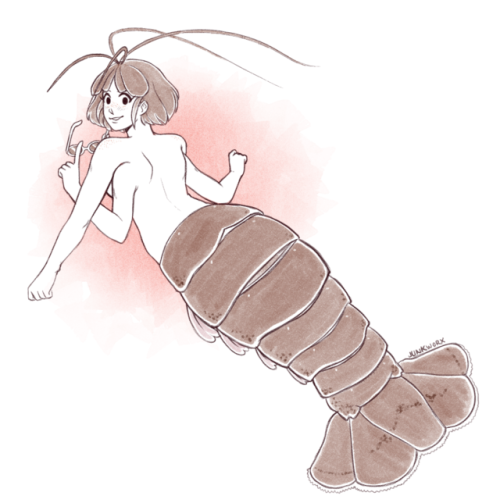 junktastic: More mermay! This time featuring a lobster! Though… Is a lobster girl a mermaid o