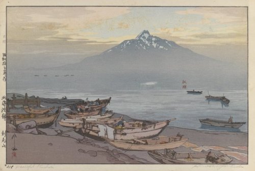 elvispandemonium:Hiroshi Yoshida 吉田 博 (1876 - 1950) - Peaceful Rishiri 1938