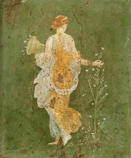 historyofartdaily:Roman fresco, Flora, Pompeii, 1st Century A.D., National Archaeological Museu