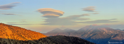 hi-techhiker:Lenticular Cloudalong the Pacific Crest Trail near Mt. Baden-Powell. Mt. Baldy is in th