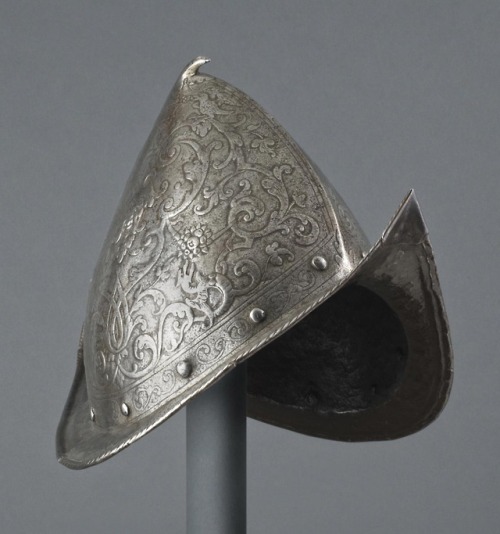 Ornately embossed Italian morion, circa 1550-1570.from The Philadelphia Museum of Art