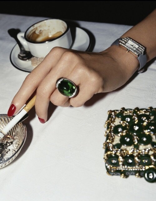 cgmfindings: gabbigolightly: Photographed by Thomas Lagrange for Vogue Japan #green #ring #vogue #Ja