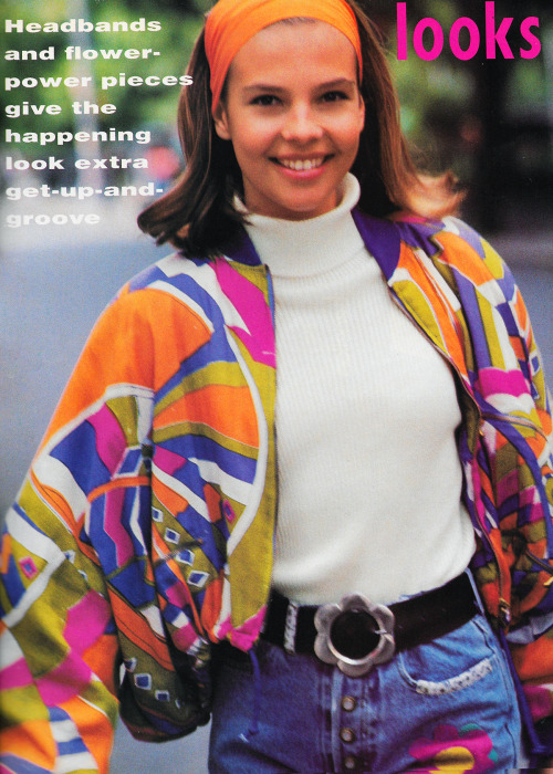 justseventeen: November 1990. ‘Headbands and flower power pieces give the happening look extra