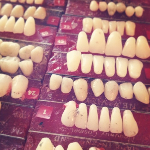 bonesetcetera:  Received some antique porcelain dental cards in the mail yesterday… They are so beautifully creepy!