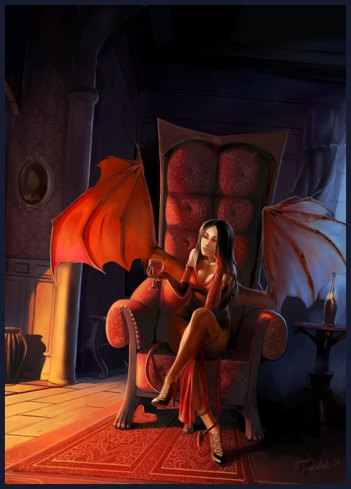fallen–fighter:  Succubi Tiny horns, bat-like wings, and a sinuous tail betray the demonic nature of this alluring woman. Among the demon hordes, a succubus can often rise to incredible heights of power through her manipulations and sensual charms,