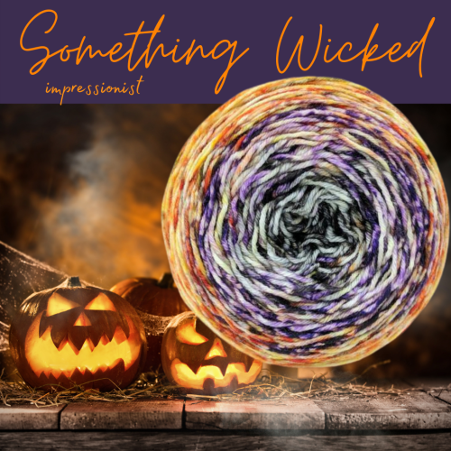 Something Wicked is our Impressionist take on the classic Halloween color combo - orange and purple.