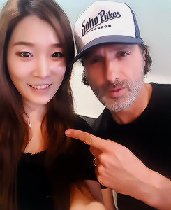 reedusnorman:  Andrew Lincoln, Norman Reedus &amp; Steven Yeun with fans in Atlanta