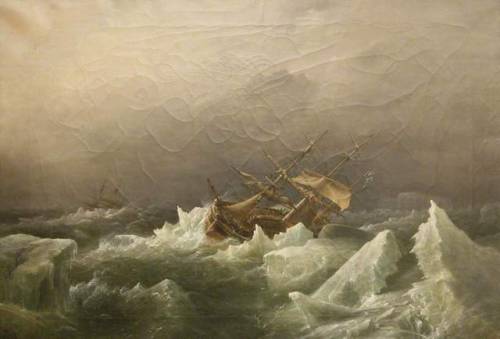 ltwilliammowett: Antarctic Expedition: Gale in the Pack, 1842, by Richard Brydges Beechey (1808&ndas