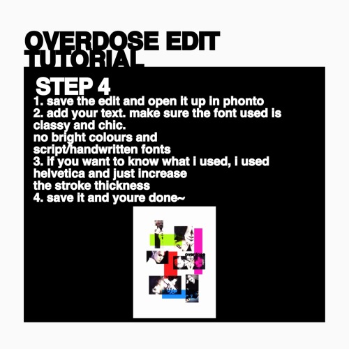 Overdose edit Tutorial- edit was inspired by flwrboy- the pictures can be found in our instagram acc