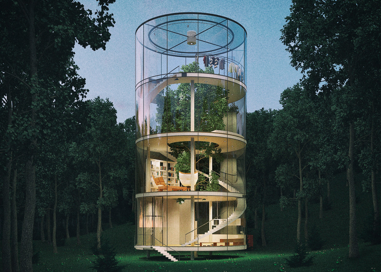 mybleubones:  culturenlifestyle:  Stunning Innovative Cylindrical Glass House Built