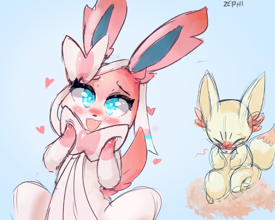 cladz:  kuri-karu: Haven’t drawn Sylveon in a while. I-it’s adorable… Cu-Cute