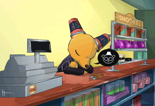 creemsicaal: The Lord of Snack Falcon officially slacking off at work. but he’ll say he’s working hard all day anyway.  ——————–Requested by @martsy-m​(Let me know what other NITW fanarts you want me to do!)   D’aww <3