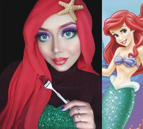 thatsthat24: halihijabi: Hijabi Cosplay: Disney Princesses Cosplayer/Makeup Artist: @queenofluna ❤️❤