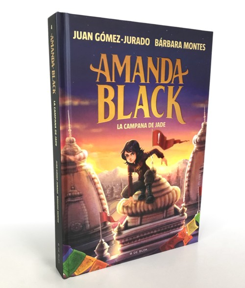  Ilustración de portada para Amanda Black 4: La campana de jade, novela juvenil escrita por Juan Góm