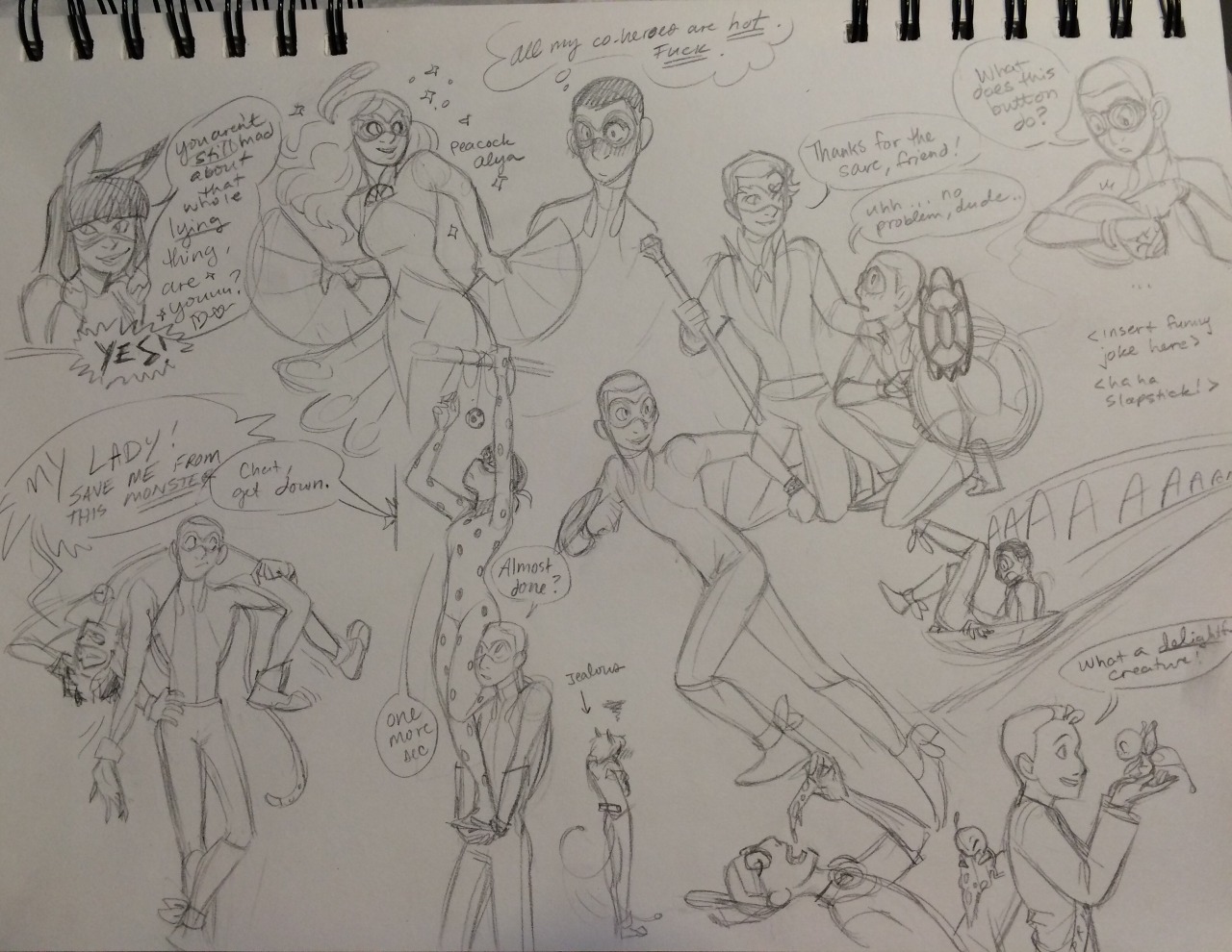 daughterofthestars08:  I drew an entire page of kids with miraculouses interacting