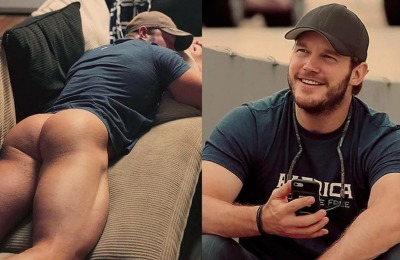 drinksrus:The beautiful Chris Pratt and his amazing ass….God the things I would let this man do to me. 😍😍😍🍆💦💦💦💦