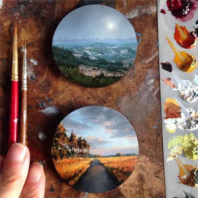 wordsnquotes:  Stunning Miniature Landscape Paintings by Dina Brodsky Dina Brodsky’s (previously