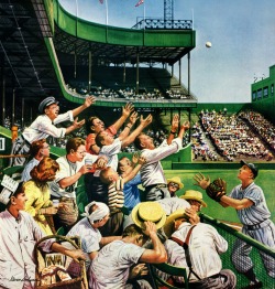 Americana-Plus:   “Catching The Home Run Ball”  By Stevan Dohanos. April 22,1950