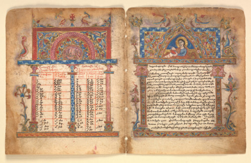 met-medieval-art:Armenian Manuscript Bifolium by Illuminator Minas, Medieval ArtMedium: Tempera and 