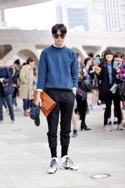 koreanmodel:  Streetstyle: Joo Woojae shot