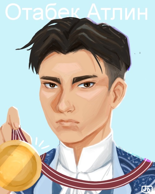 kiddie-pool:Eyebrows Man and his gold medal. Out of all the YOI art I’ve done,