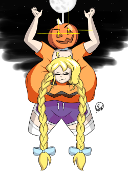 theycallhimcake:  jinnsart:  so i haven’t drawn cake’s Cassie in a bajillion years so…PUMPKIN HEAD! THEY RETURN!   THE PUMPKIN QUEEN HAD ARRIVEDoh, and Cassie : D