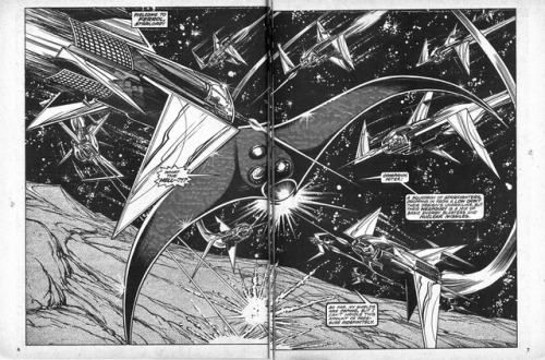 vintagegeekculture:Holy smokes, the splash pages and two-page spreads by John Byrne and Terry Austin