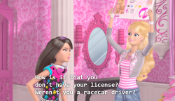ladyloveandjustice: ladyloveandjustice:  ladyloveandjustice: She doesn’t answer this, so I’ll take this as canon confirmation that Barbie was an illegal drag racer with a truly bloody history. yep she definitely killed a lot of people on the track.