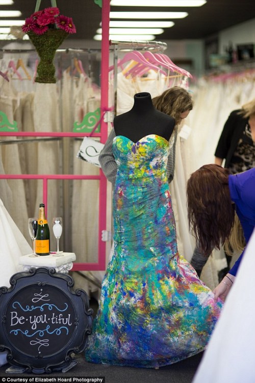 armydvm:  “The moment the first bit of paint hit my dress I was free.” Shelby’s fiancée backed out of their wedding plans right before their big day. To celebrate the start of a new chapter in her life, Shelby did a ‘trash the dress’ photoshoot.