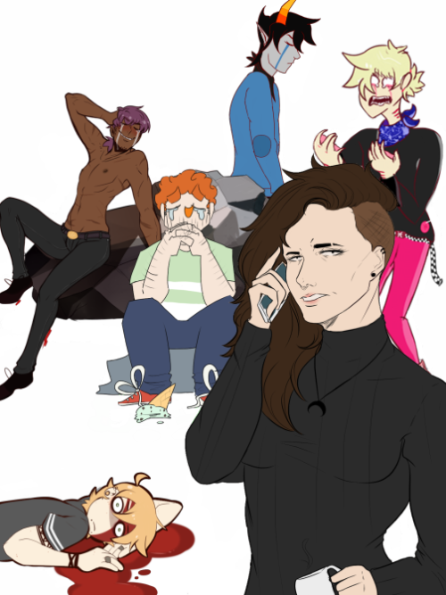 bunny-bitez:a draw you’re squad meme collab with my Great friends OwOdead person is my oc David Frit