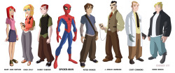 Bronze-Wool:the Spectacular Spider-Man Character Model Sheets By Sean Galloway.