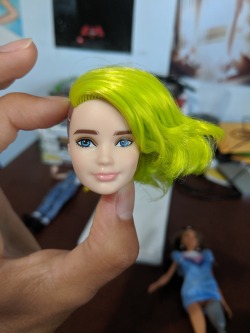 barbie with green hair