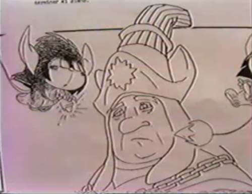 Concept art and character sketches from the 1990 Catalan feature-length animated film, Peraustrínia 