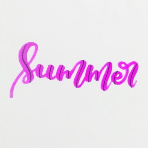 “Summer” Materials: Sakura Koi Coloring Pen, Uniball Gel Sign Pen and Bond Paper.Calligraphy by @jan