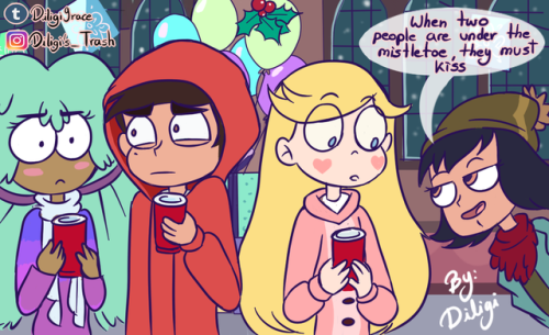 ryuronny: hateless00:   ryuronny:   diligigrace:   A NEW CRHISTMAS COMIC¡¡¡ Diligi gives you the mistletoe scene that Disney didnt¡¡ uwu    Tom I love you, but you’re a fucking idiot.   What if Tom wants a kiss from Marco? 