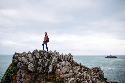 Kate at Pointe du Grouin, Bretagne, France. April 2014.