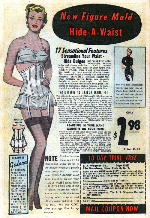 Raiders of the Lost Tumblr — Hide-A-Waist, 1952 ad