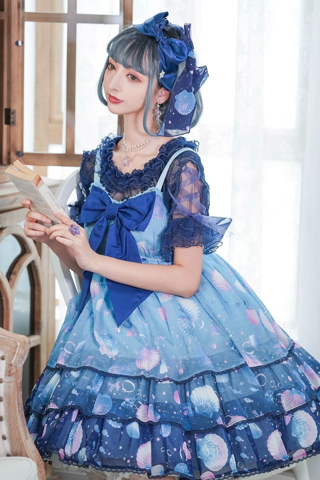 色移り有り angelic pretty dream marine ジャンパースカート 紺色