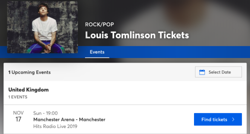 Louis has a new icon on his Ticketmaster profile