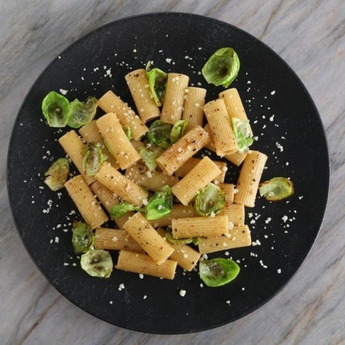 passionforpasta:Dinner is a cinch with this simple and healthy recipe. Just sauté Brussels sprouts i