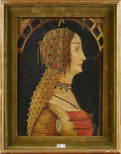 Profile portrait of a woman, school of Giorgio Schiavone (1433-1504), 15th century