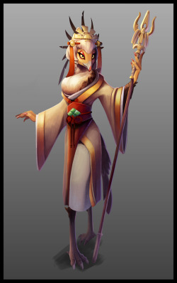 tooth-n-draw:  Birdfolk Priestess Lady Second